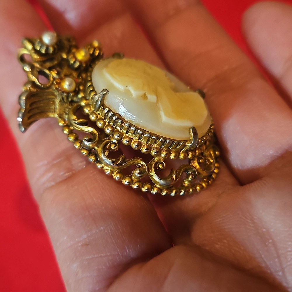 Vintage Florenza Real Cameo Brooch/Pendent - Picture 6 of 9